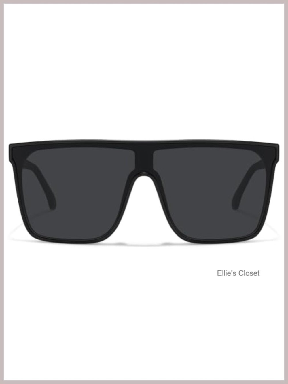 Oversized Square Flat Top Shield Sunglasses UV Protection One Piece Lens